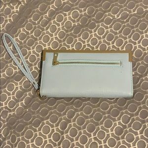 Baby blue elegant wristlet wallet